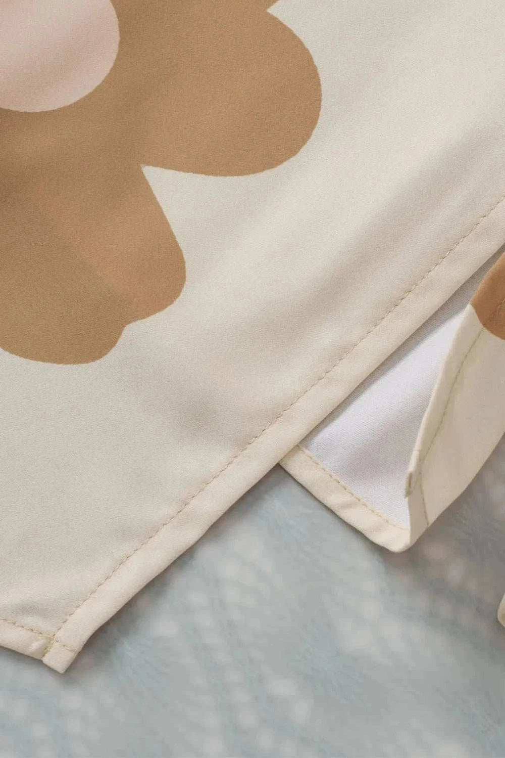 Slit Printed V-Neck Blouse - Trendsi - Flyclothing LLC