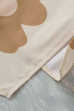 Slit Printed V-Neck Blouse - Trendsi - Flyclothing LLC