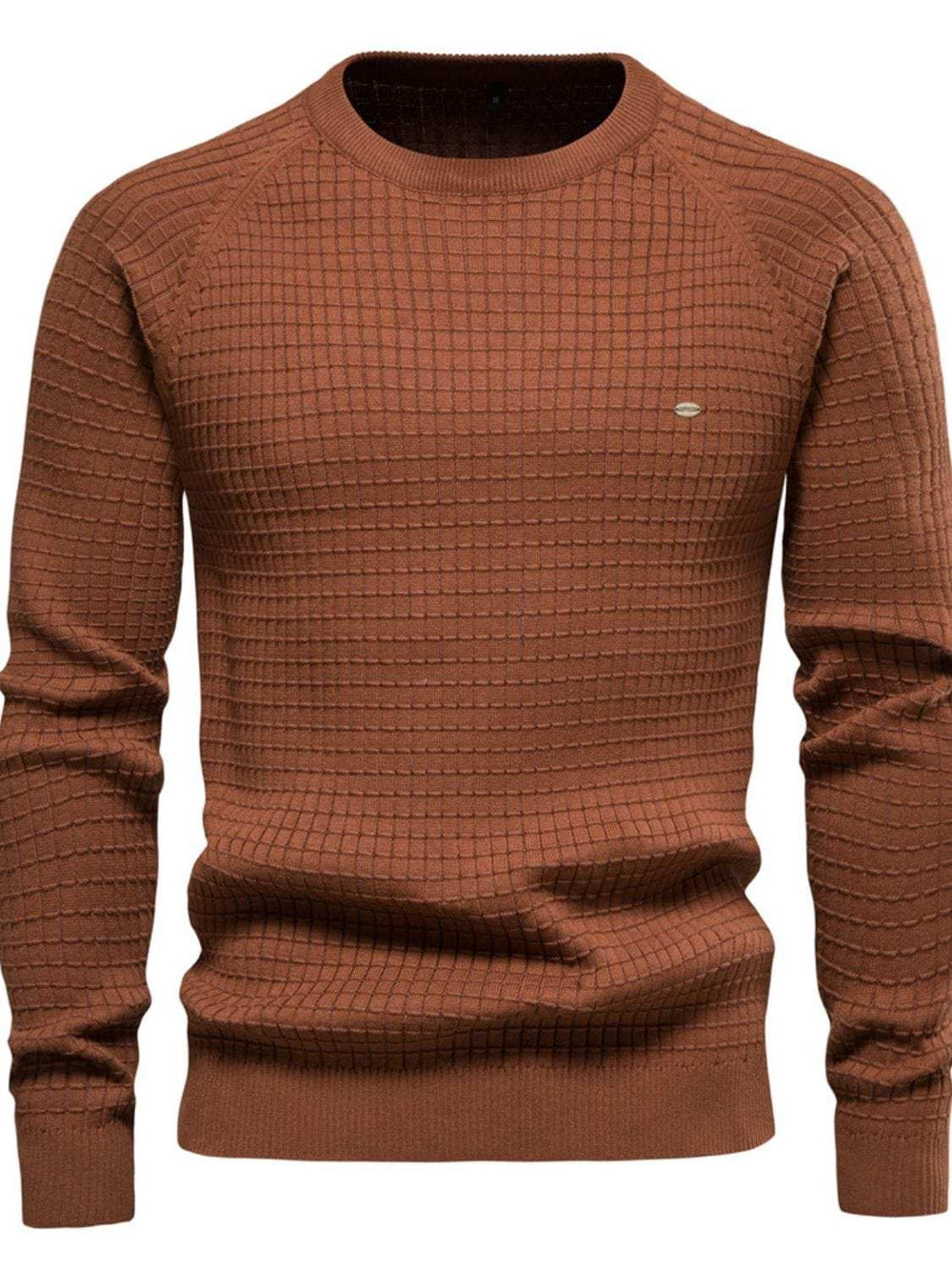 Texture Round Neck Long Sleeve Sweater - Trendsi - Flyclothing LLC