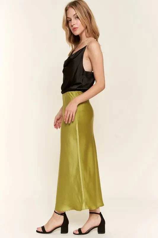 And The Why Satin Midi Skirt - Trendsi - Flyclothing LLC