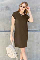 Basic Bae Full Size Round Neck Short Sleeve Dress with Pockets - ShopBasicbae - Flyclothing LLC