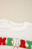 MERRY & BRIGHT Round Neck Long Sleeve Sweatshirt - Trendsi - Flyclothing LLC