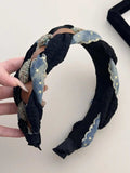 Denim Braided Wide Headband - Trendsi - Flyclothing LLC