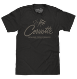 Chevy Corvette Genuine Performance Crossed Flags T-Shirt - Black