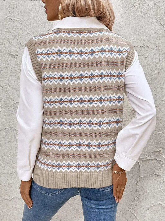 Perfee V-Neck Sweater Vest - Trendsi - Flyclothing LLC