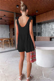 Full Size Scoop Neck Tie Shoulder Romper - Trendsi - Flyclothing LLC