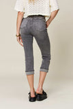 Judy Blue Full Size Button Fly High Waist Cuffed Capris - Trendsi - Flyclothing LLC