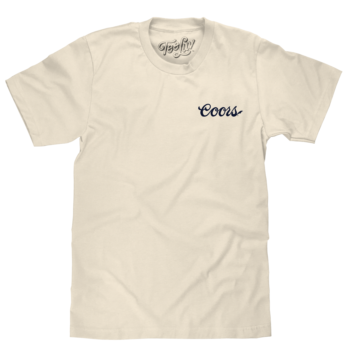 Made in the USA Coors Beer Double Sided Cowboy T-Shirt - Natural Beige