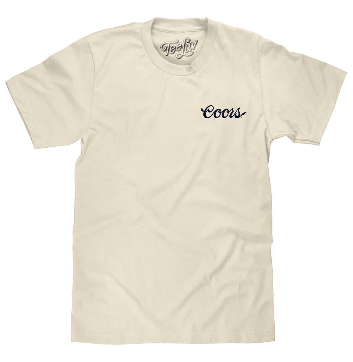 Made in the USA Coors Beer Double Sided Cowboy T-Shirt - Natural Beige - Tee Luv - Flyclothing LLC