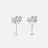 Titanium Steel Bow Earrings - Trendsi - Flyclothing LLC