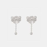 Titanium Steel Bow Earrings - Trendsi - Flyclothing LLC