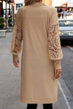 Open Front Lace Lantern Sleeve Cover-Up - Trendsi - Flyclothing LLC