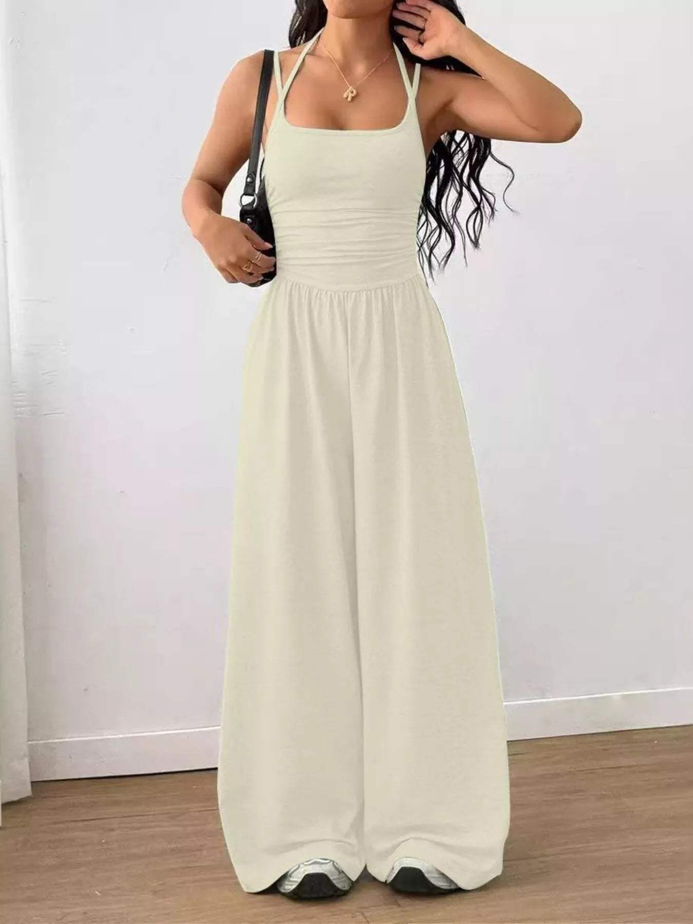 Spaghetti Strap Wide Leg Jumpsuit - Trendsi - Flyclothing LLC