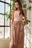 ADORA Drawstring Sleeveless Washed Dress - Trendsi