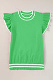 Ruffled Round Neck Cap Sleeve Knit Top - Trendsi - Flyclothing LLC