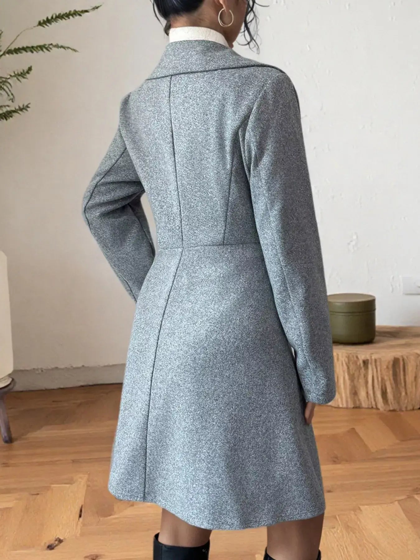 Double-Breasted Wool Blend Coat - Trendsi - Flyclothing LLC