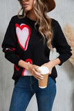 Angel Wings Heart Round Neck Long Sleeve Sweater - Trendsi - Flyclothing LLC