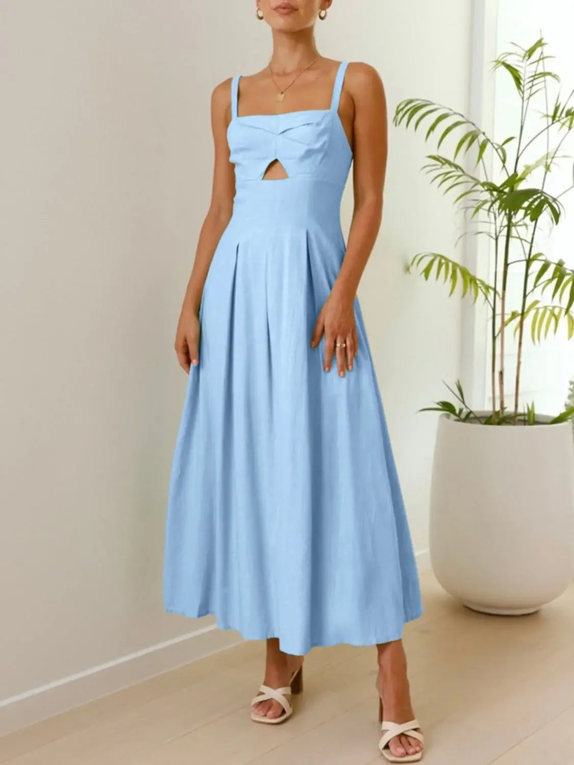 Devine Cutout Square Neck Cami Dress - Trendsi - Flyclothing LLC