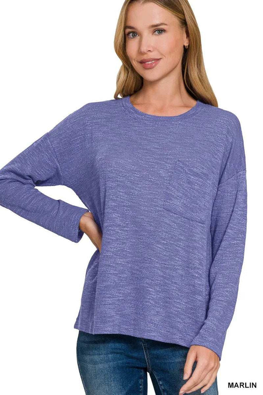Zenana Slub Hacci Long Sleeve T-Shirt - Trendsi - Flyclothing LLC