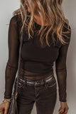 V-Neck Cami and Round Neck Long Sleeve Bodysuit Set - Trendsi