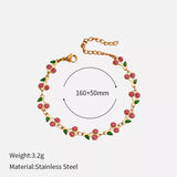 18K Gold-Plated Cherry Charm Bracelet - Trendsi - Flyclothing LLC