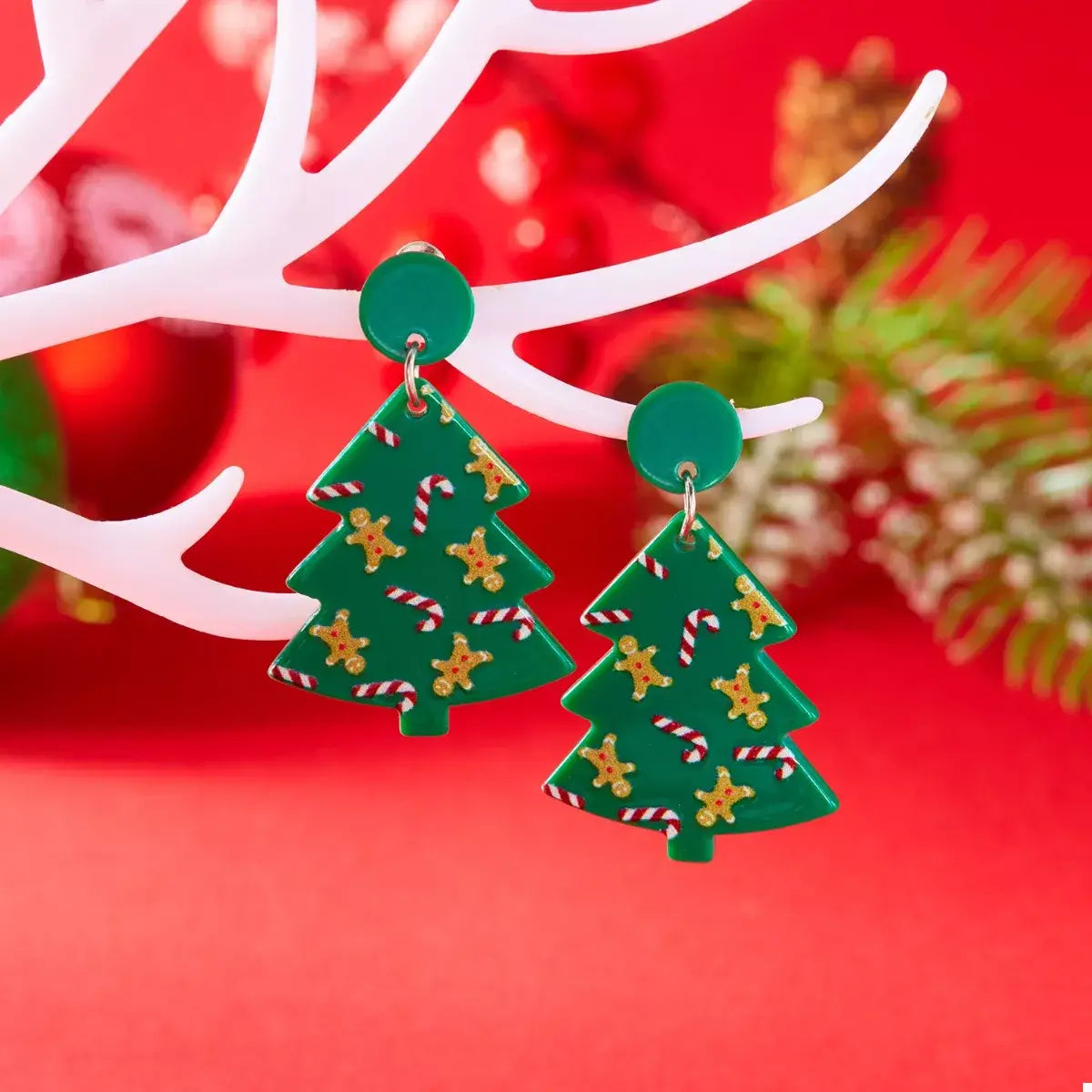 Christmas Tree Drop Earrings - Trendsi - Flyclothing LLC