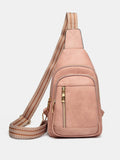 PU Leather Adjustable Strap Crossbody Bag - Trendsi