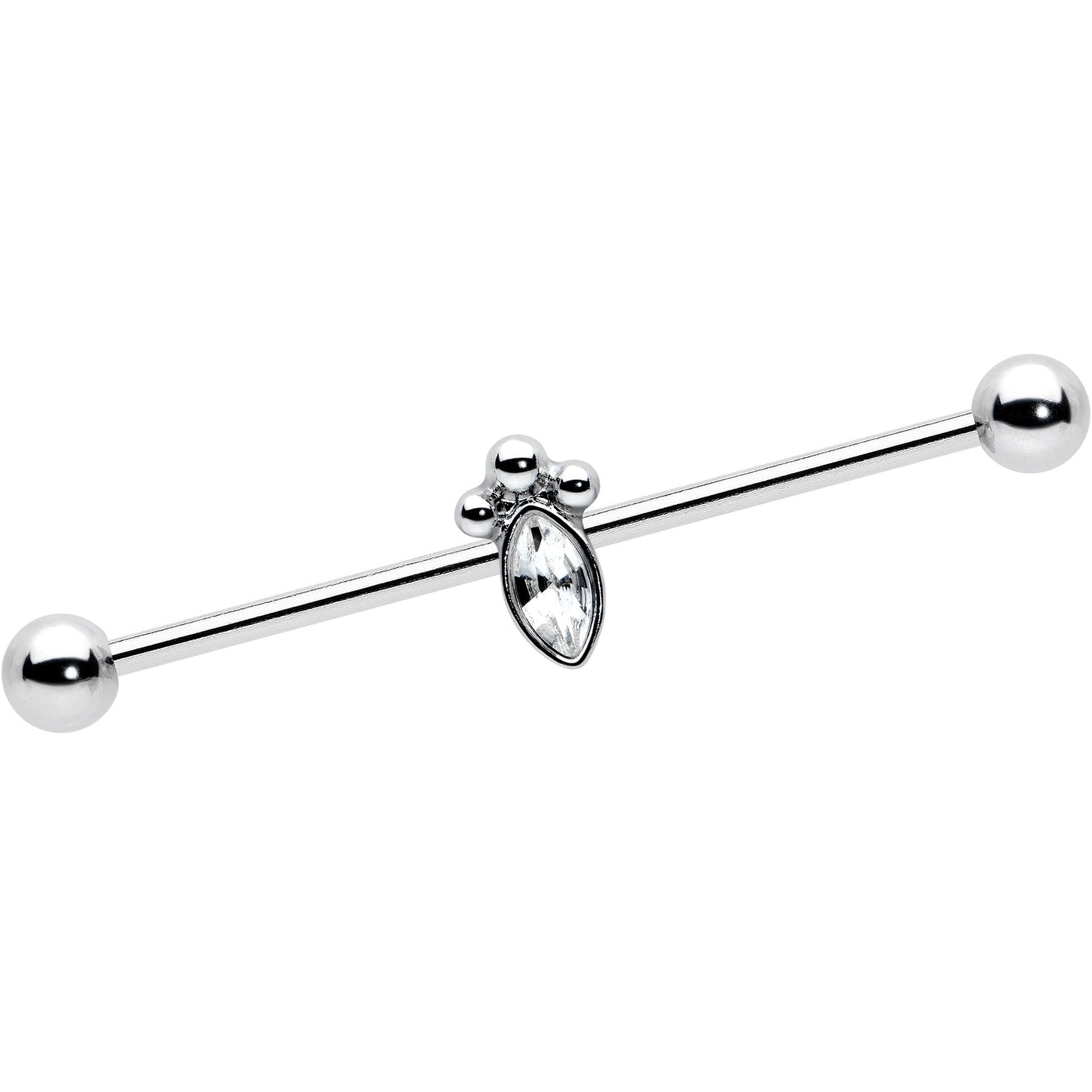 14G Gem Deco Oval Industrial Barbell 38mm - BodyCandy - Flyclothing LLC