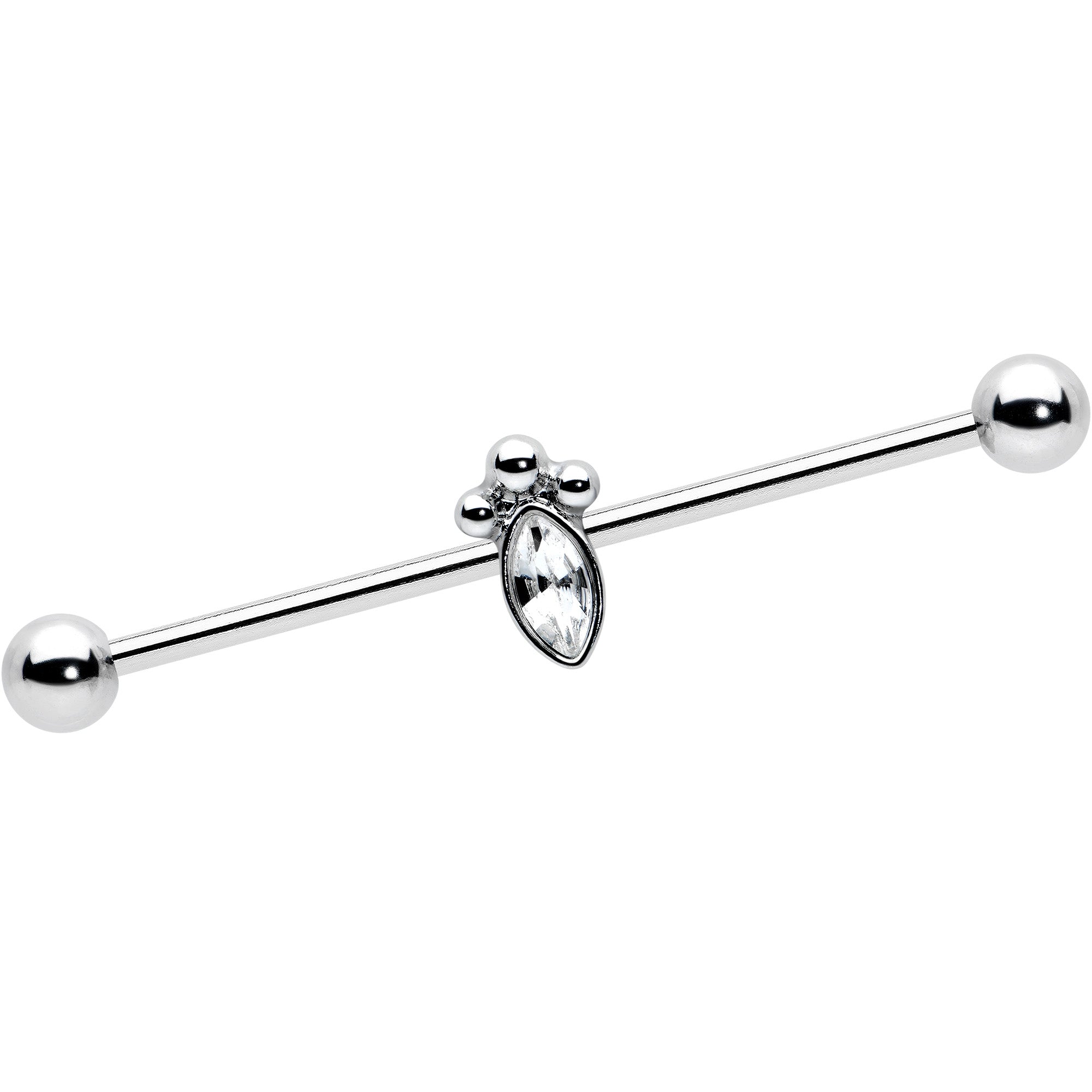 14G Gem Deco Oval Industrial Barbell 38mm - BodyCandy - Flyclothing LLC