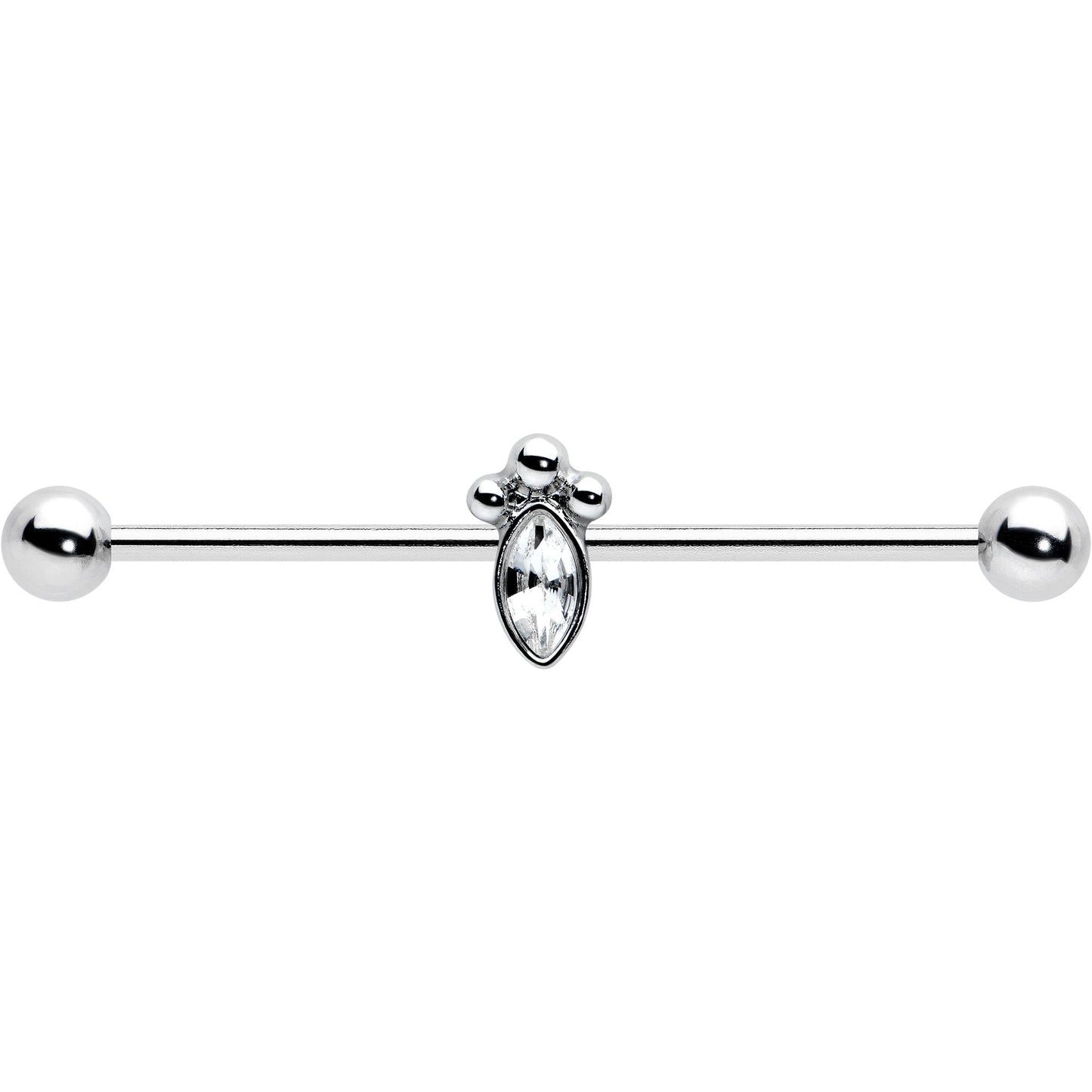 14G Gem Deco Oval Industrial Barbell 38mm - BodyCandy - Flyclothing LLC