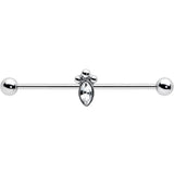 14G Gem Deco Oval Industrial Barbell 38mm - BodyCandy - Flyclothing LLC