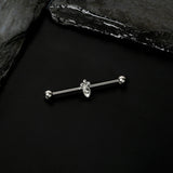 14G Gem Deco Oval Industrial Barbell 38mm - BodyCandy - Flyclothing LLC