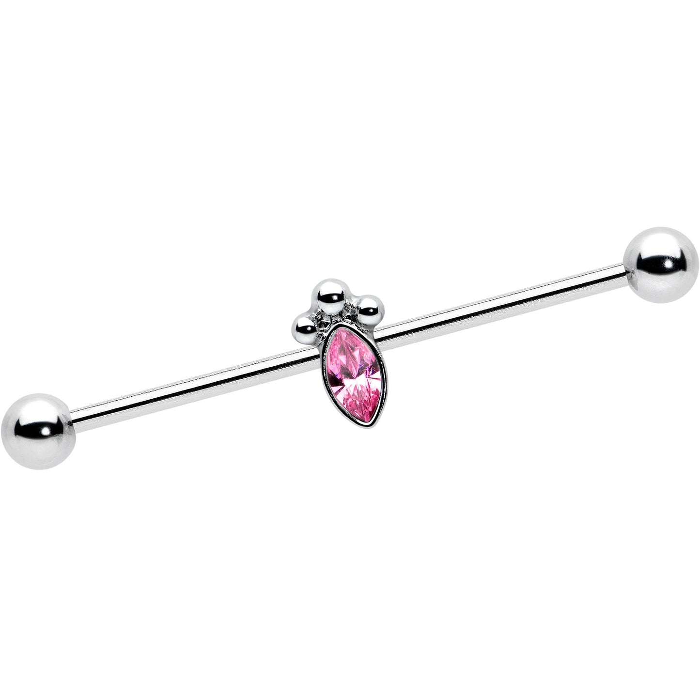 14G Gem Deco Oval Industrial Barbell 38mm - BodyCandy - Flyclothing LLC