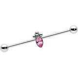 14G Gem Deco Oval Industrial Barbell 38mm - BodyCandy - Flyclothing LLC