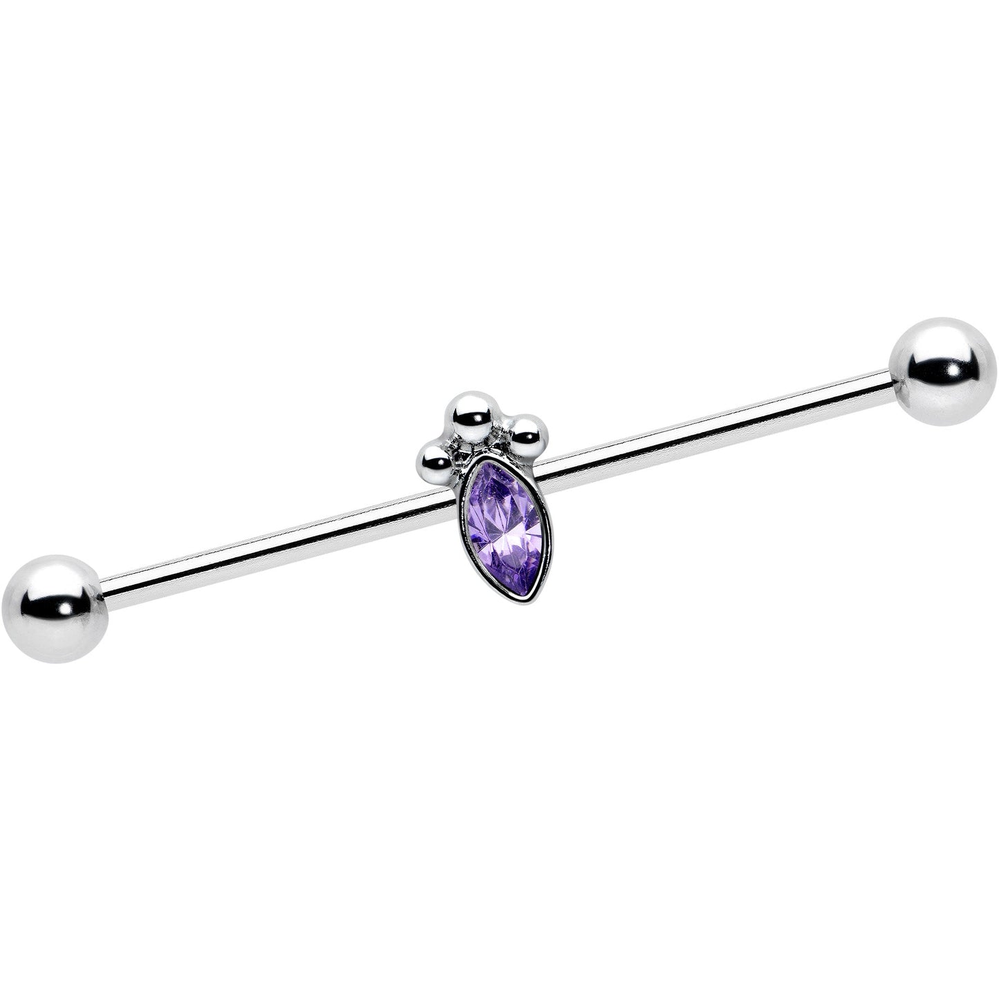 14G Gem Deco Oval Industrial Barbell 38mm - BodyCandy - Flyclothing LLC