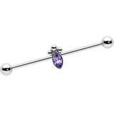 14G Gem Deco Oval Industrial Barbell 38mm - BodyCandy - Flyclothing LLC