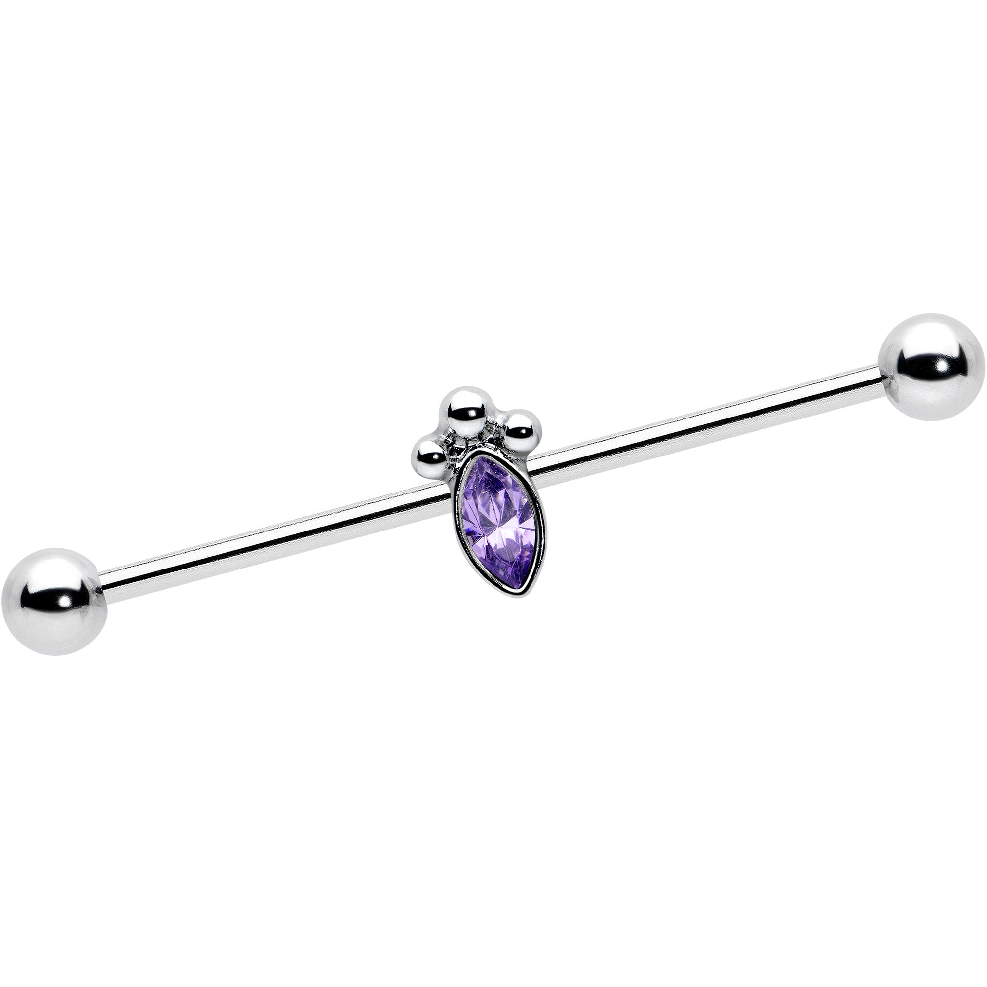 14G Gem Deco Oval Industrial Barbell 38mm - BodyCandy - Flyclothing LLC
