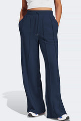 Drawstring Wide Leg Active Pants - Trendsi - Flyclothing LLC
