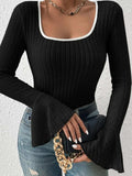 Scoop Neck Long Sleeve T-Shirt - Trendsi - Flyclothing LLC