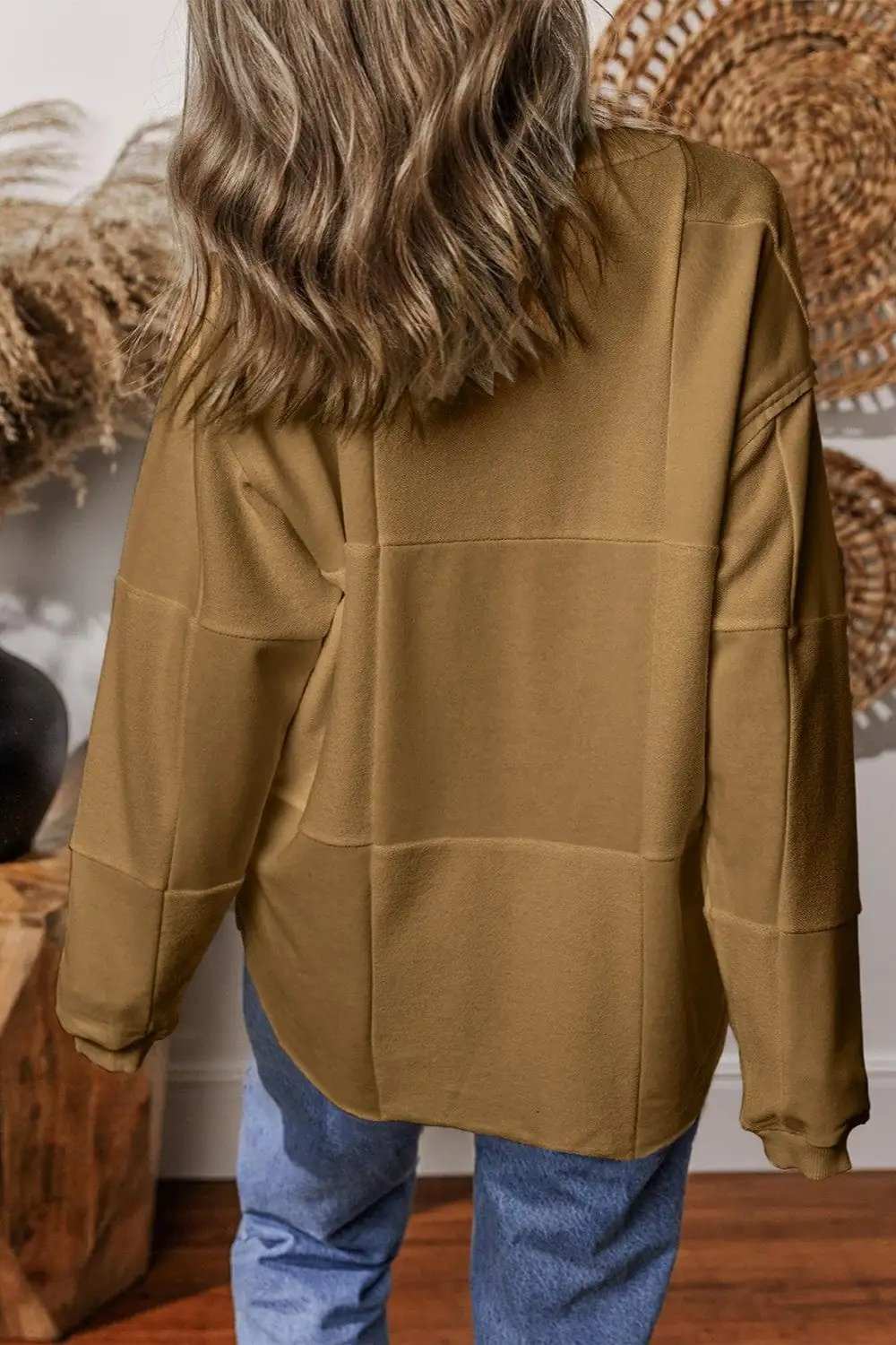 Round Neck Long Sleeve Sweatshirt - Trendsi - Flyclothing LLC