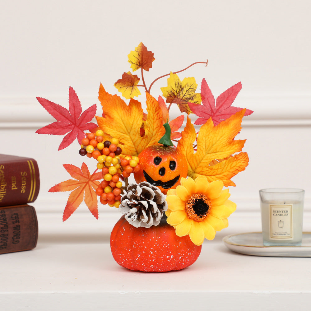 Halloween Autumn Decoration Sunflower Simulation Pumpkin Desktop Decoration