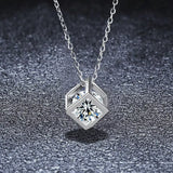 925 Sterling Silver Moissanite Pendant Necklace - Trendsi - Flyclothing LLC
