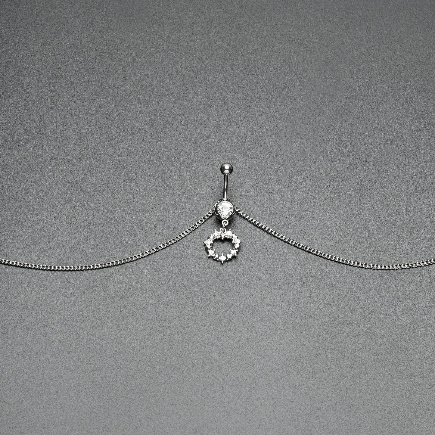 Clear Gem Wreath of Glam Dangle Belly Ring Belly Chain - BodyCandy - Flyclothing LLC