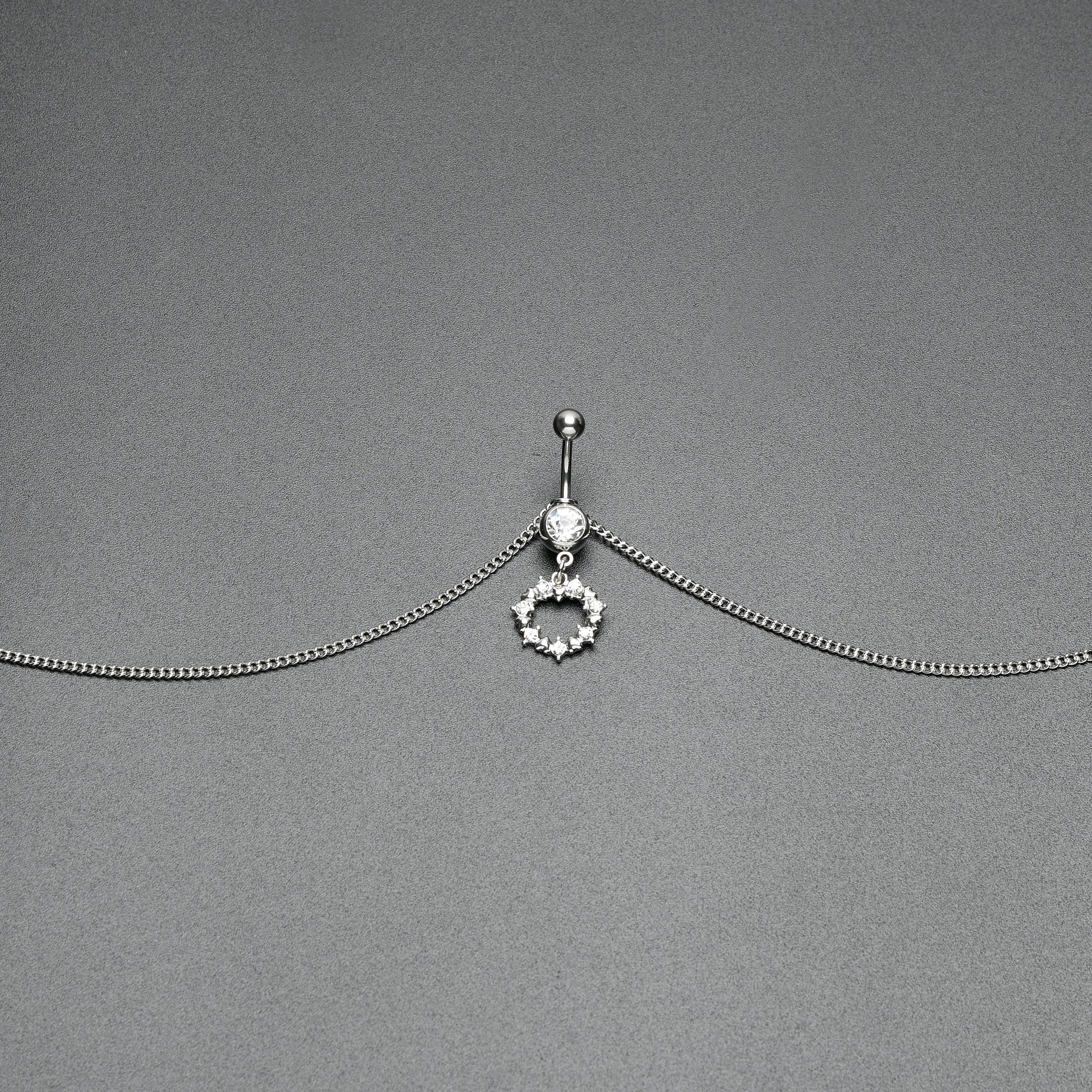 Clear Gem Wreath of Glam Dangle Belly Ring Belly Chain - BodyCandy - Flyclothing LLC