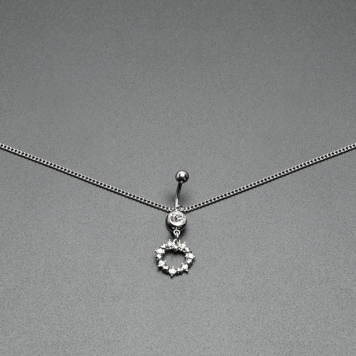 Clear Gem Wreath of Glam Dangle Belly Ring Belly Chain - BodyCandy - Flyclothing LLC