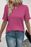 Round Neck Short Sleeve T-Shirt - Trendsi - Flyclothing LLC