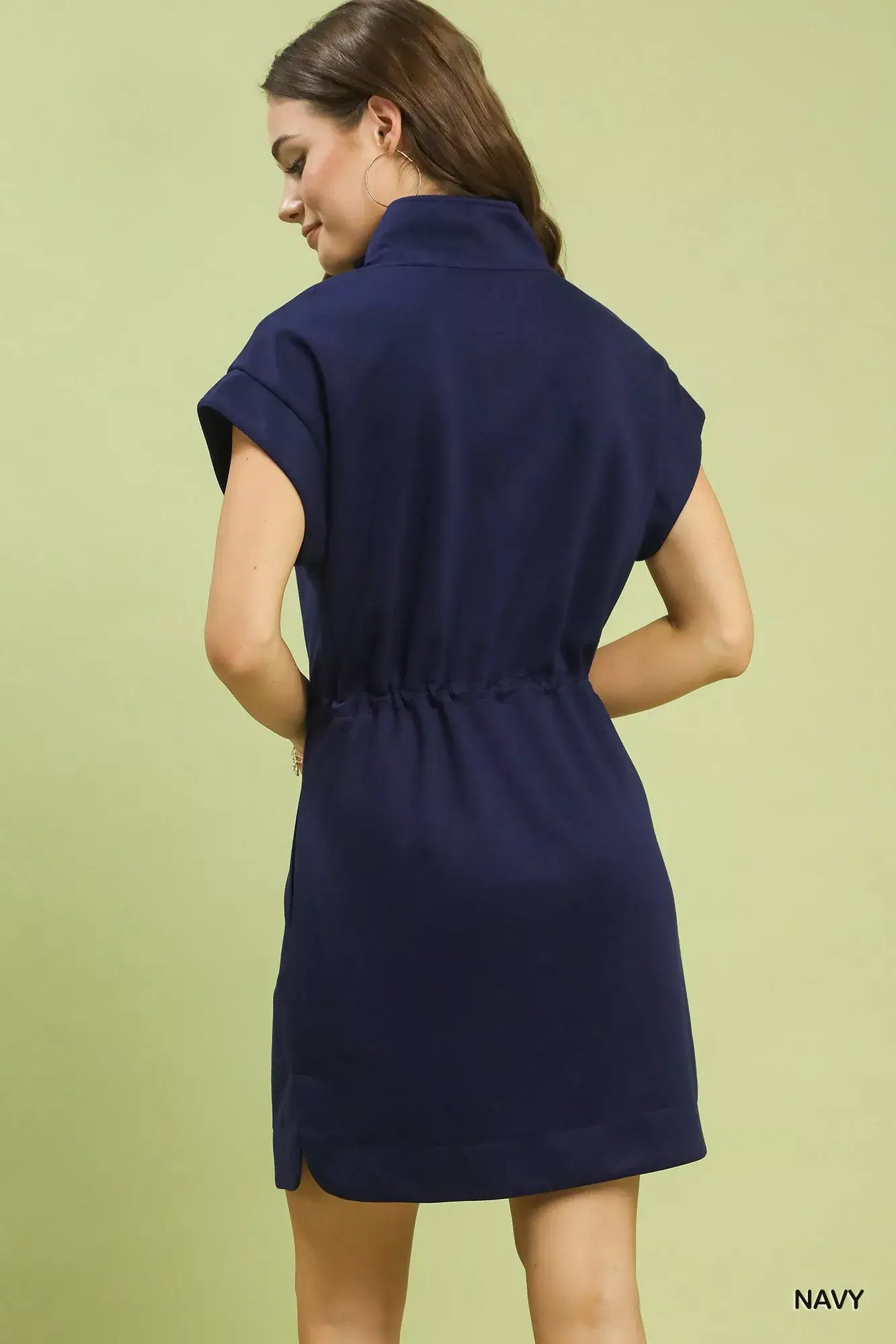Umgee Dolman Sleeve Zip Detail Dress - Trendsi - Flyclothing LLC