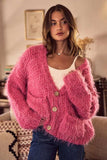SO ME Soft Touch Hairy Loose Fit Cozy Sweater Cardigan - Trendsi - Flyclothing LLC