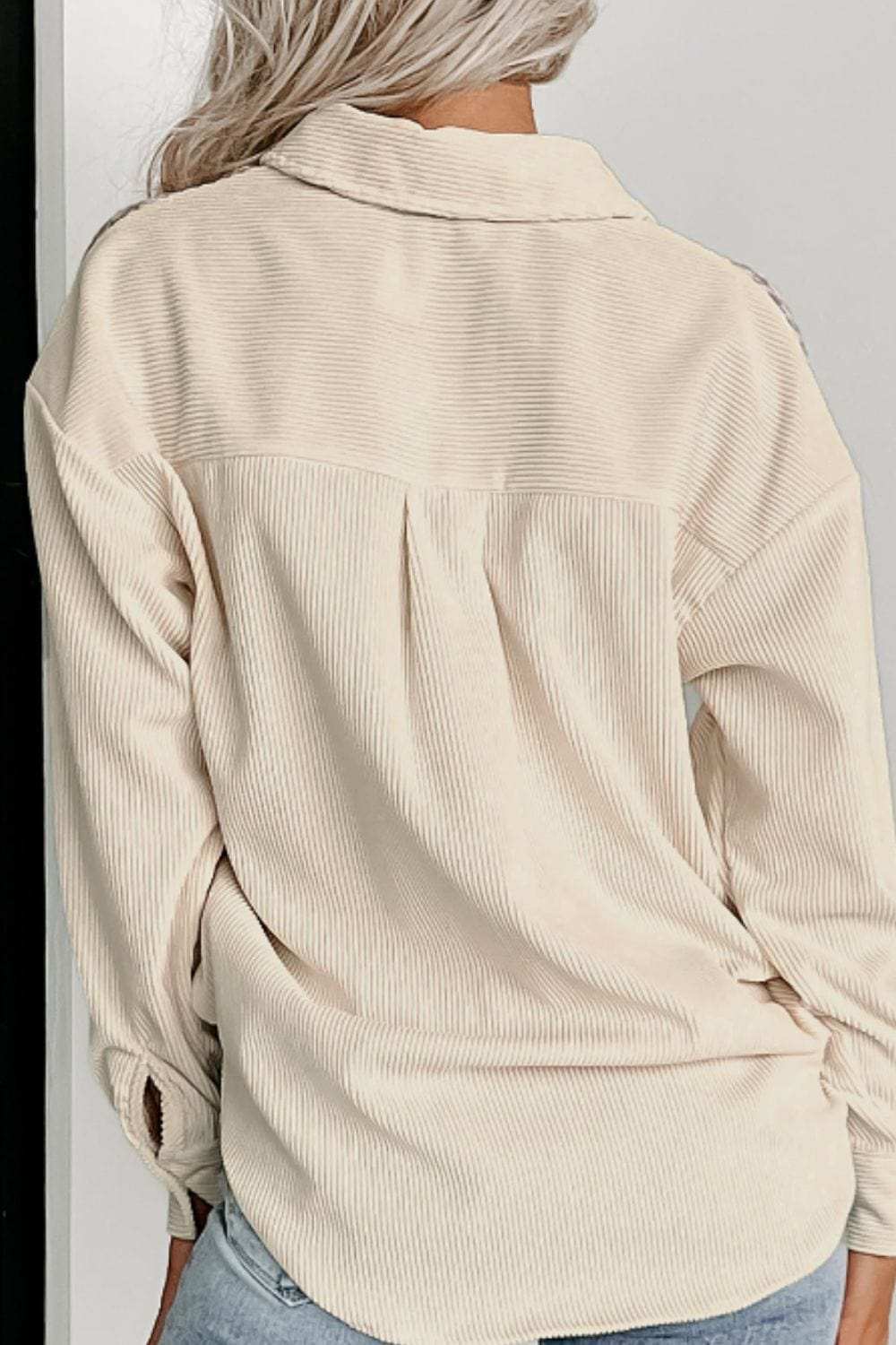 Houndstooth Button Up Long Sleeve Jacket - Trendsi - Flyclothing LLC