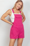 VERY J Adjustable Suspender Overalls with Pockets - Trendsi